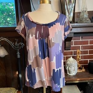 Vintage Boden Color-Splash Silk Blend Sheer Blouse, US Size 8, UK Size 12